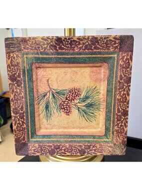 Pinecone Decorative Plate Merritt China Woodlands Design 100% Melamine
